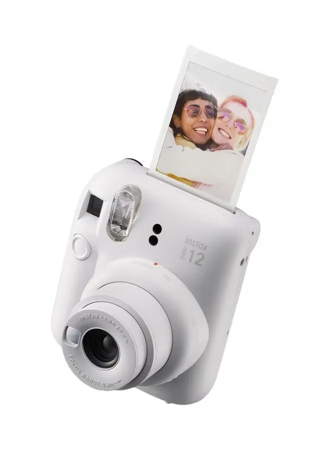 Instax Mini 12 Instant Film Camera With Pack Of 10 Films Clay White