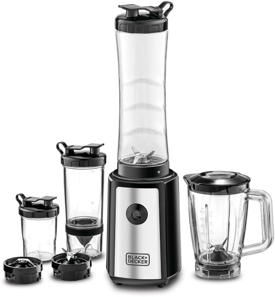 BLACK+DECKER 300W 16 Piece 4-in-1 Personal Compact Sports Blender/Smoothie Maker with Citrus Juicer & Grinder Mill SBX300BCG-B5 3
