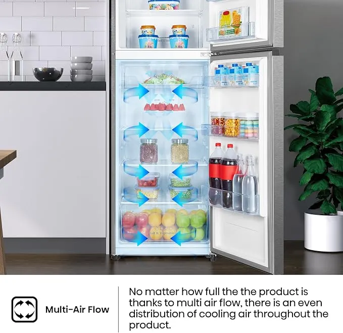 Hisense 418L Top Mount Refrigerator with No Frost Technology, Multi Air Flow System, LED Lighting, Moisture Fresh Crisper, Twist Ice Maker & Stainless Steel Finish – RT418N4ASU 4