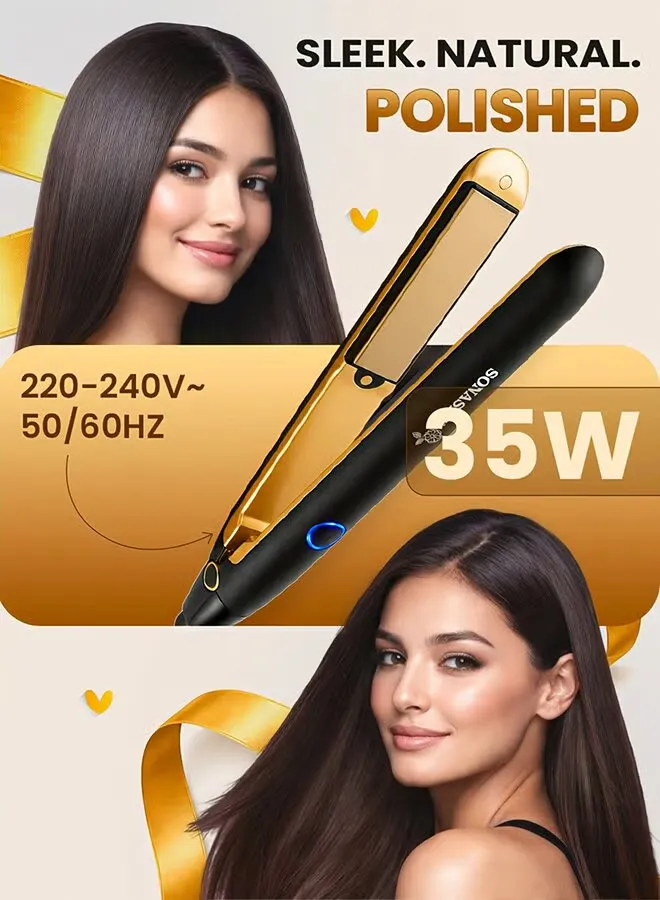 Hair Straightener Ceramic Coated Plates Max Temperature Upto 200 PTC Heating 360 Swivel Cord Fast Heat Up And Long Lasting Lock Function SHS-2067N Black/Gold 3
