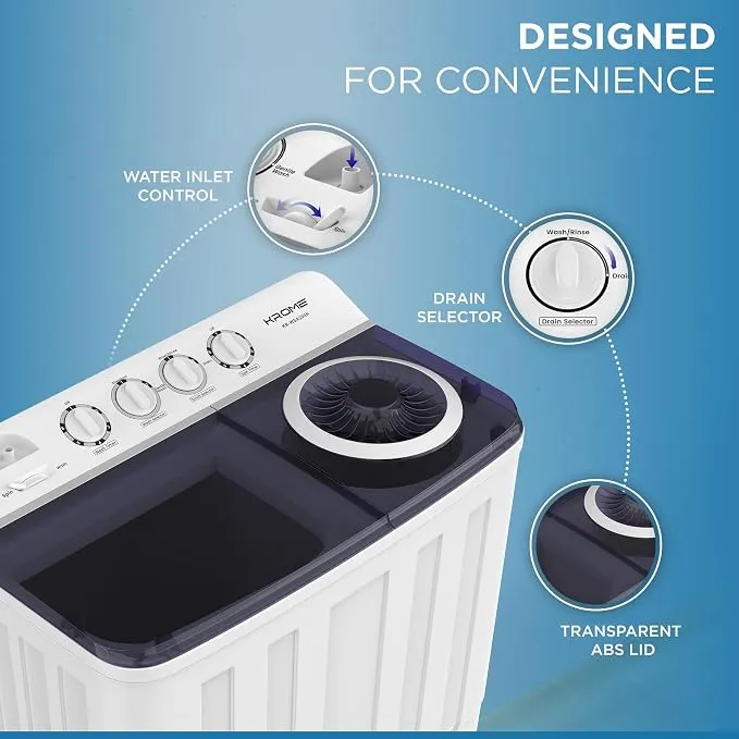 Krome 20KG Twin Tub Washing Machine – KR-WSA200K 3