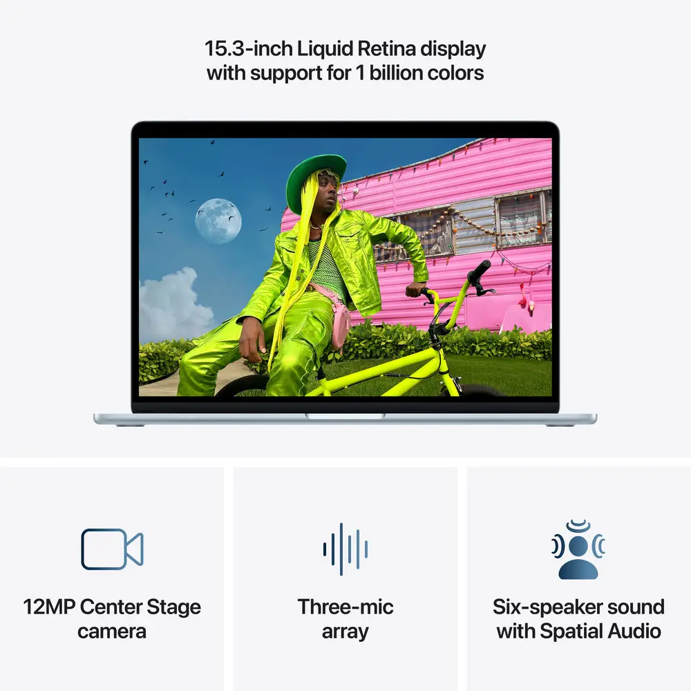 Apple MacBook Air M5 15-inch (2026) – 10-core CPU / 16GB RAM / 1TB SSD / 10‑core GPU / macOS Tahoe / English & Arabic Keyboard / Sky Blue / Middle East Version 4