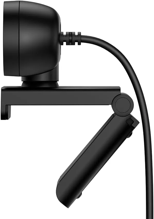 HP 320 FHD Webcam 1080p Full HD with Built-in Microphone, 66° Wide-Angle View, Auto Light Correction, 360° Swivel, Privacy Cover, USB-A, Black 3