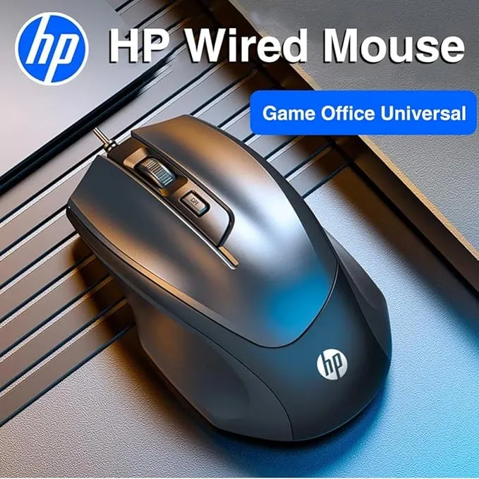 HP M150 Wired Gaming Mouse, USB Optical Mouse, High-Precision Tracking, 3-Button Design, Black