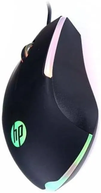HP M160 Wired Gaming Mouse, 1000 DPI Optical Sensor, 3-Button USB Mouse with LED Multicolor Lighting, 1.3m Cable, Black 2
