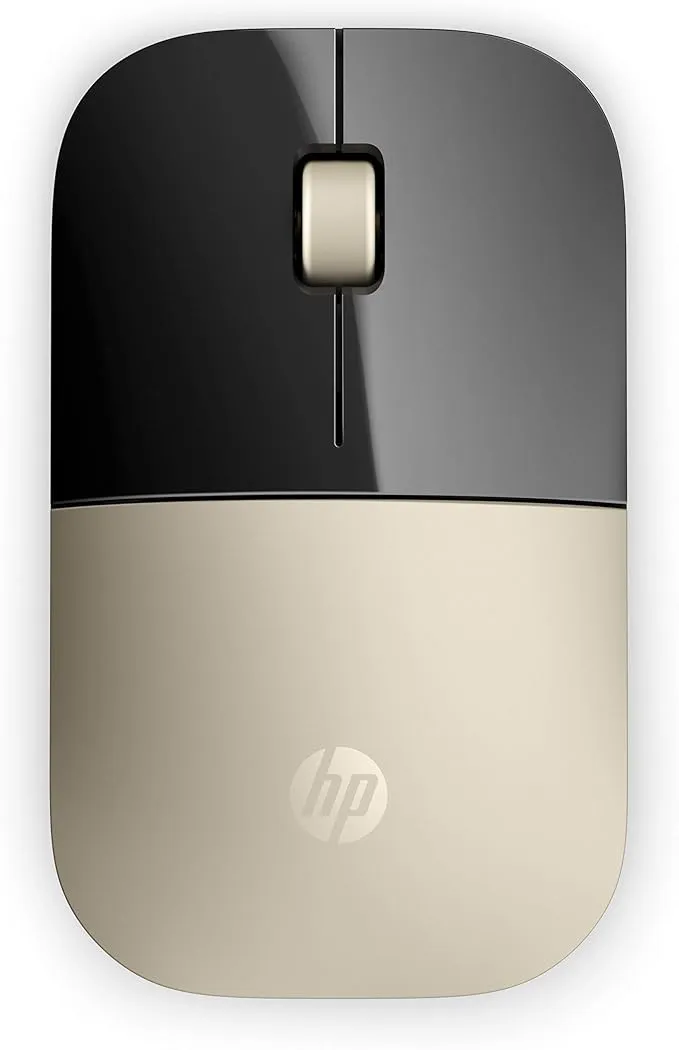 HP Z3700 Wireless Mouse, Gold, 2.4GHz Wireless, 1200 DPI, 3-Button, Multi-Surface Tracking, USB Nano Receiver