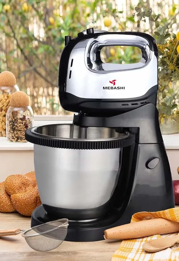 MEBASHI 3L Rotatable Stand Bowl Mixer, 5 Speeds, Black (ME-SBM1003)(300W) 4