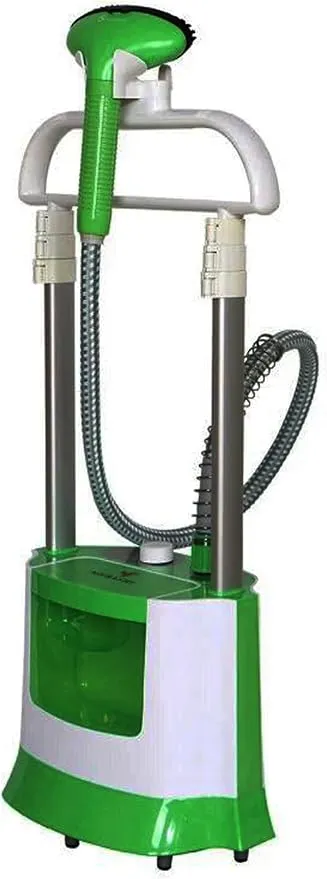MEBASHI Garment Steamer |JAPAN |2.5L Capacity, Removable Water Tank, Heat Resistant Plate, Foldable Rack with Pant Clip, Integrated Hanger, Telescopic Design, Rolling Casters (ME-GST1001) (Green)| 3