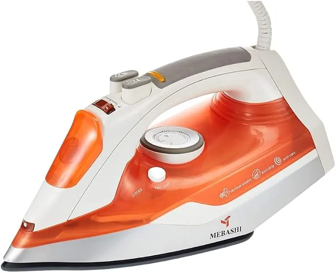 MEBASHI ME-SIR5003 Advanced Ceramic Steam Iron - 280ml, Orange (2000W)