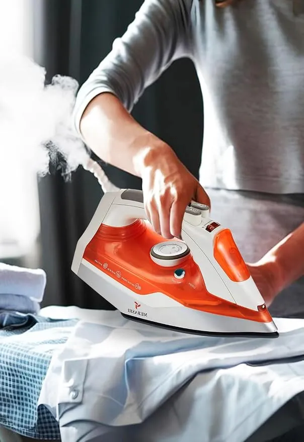 MEBASHI ME-SIR5003 Advanced Ceramic Steam Iron - 280ml, Orange (2000W) 4