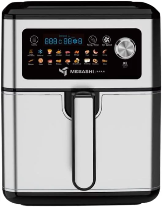 MEBASHI Air Fryer, 7L Capacity, Stainless Steel, 18 Pre-set Programs, 1550-1850W, Digital Display (ME-AF973)