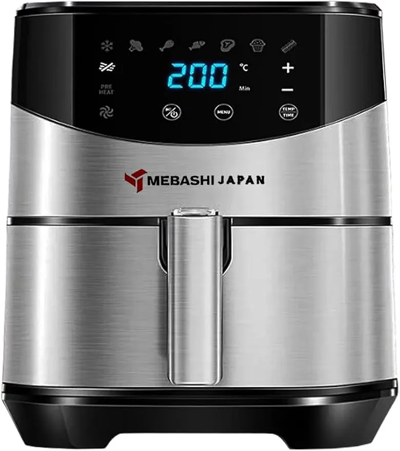 MEBASHI Air Fryer LED Display, 1700W 5.5L Capacity, Air Fryer Stainless Steel, 9 Pre-Set Cooking Programs, High Speed Air Circulation Technology (ME-AF978)