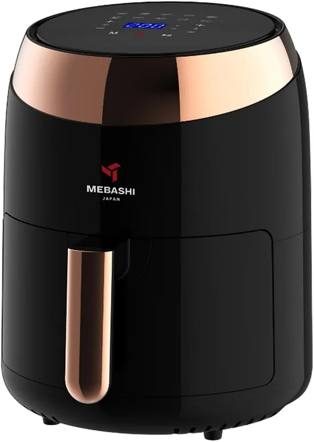 MEBASHI Air Fryer with Digital Touch Screen, 1400W 3.5L Capacity, Timer and Temprature Control, 10 Pre-Set Cooking Programs (ME-AF988) (Black) 2
