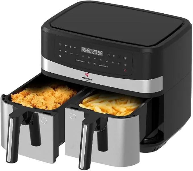 MEBASHI Air Fryer Dual Basket with Digital Screen, 1800W 2 * 4.5L Capacity, Total 9L, Rapid Air Technology,12 Pre-Set Functions (ME-AF997) 5