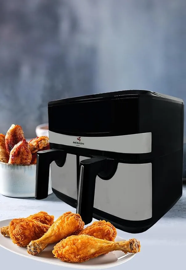 MEBASHI Air Fryer Dual Basket with Digital Screen, 1800W 2 * 4.5L Capacity, Total 9L, Rapid Air Technology,12 Pre-Set Functions (ME-AF997) 3