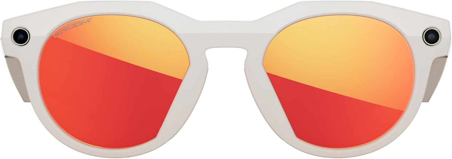 Oakley Meta HSTN, Warm Grey | Smart AI Glasses for Men, Women — Performance for Sports, Athletes — Camera, Audio, Video — 8 Hour Battery — 3K HD Resolution — Prizm™ Polarized Transitions® Lenses | 14 MP Camera, 60 FPS Video, Voice Command, Open-Ear Audio, 8H Battery, Meta AI App - Prizm™ Ruby Lenses
