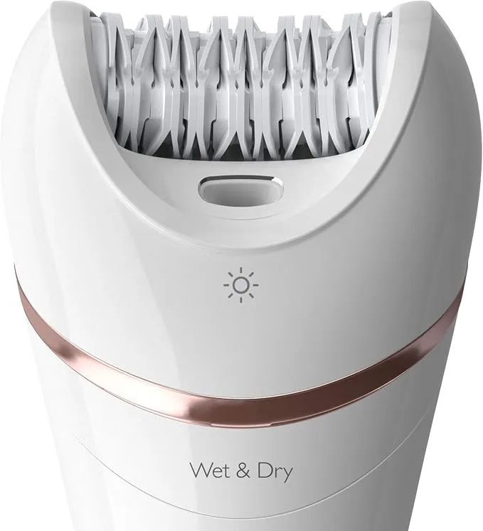 Philips Epilator Series 8000.Wet And Dry Cordless Hair Removal For Legs And Body With 8 Accessories.Shaving Head And Trimming Comb. Exfoliation Glove. 3 Pin, Bre720/01. 3