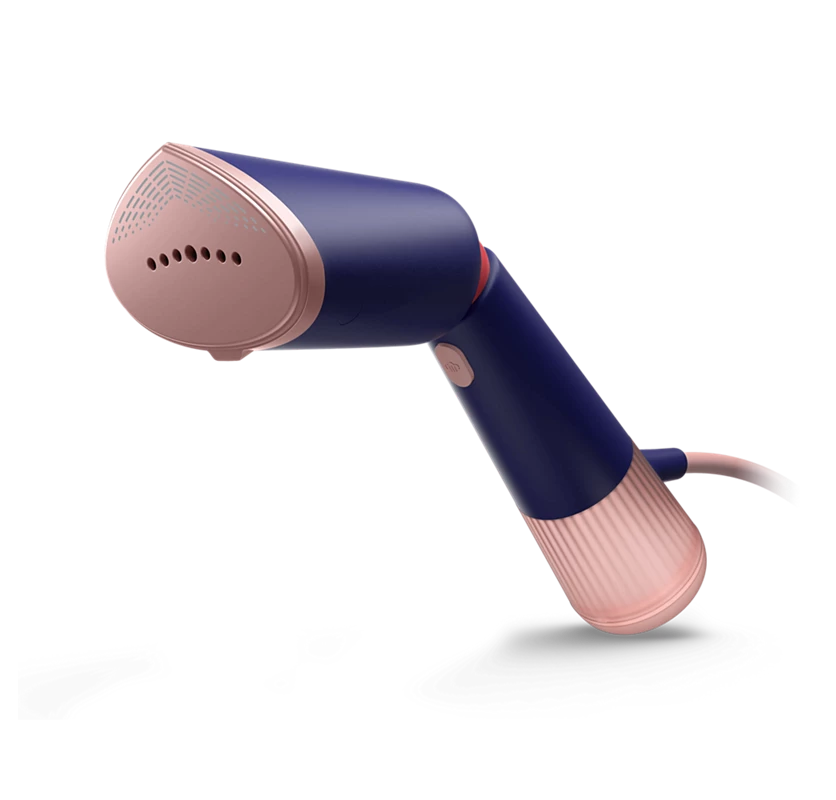 5000 series Handheld Steamer, 1300W,24 g/min continous steam,0.2 L removable water tank,Eco and Max settings,pointed tip,2-in-1 GlovePouch for travel ,StyleMat for safe steaming ,Active heated steam plate protects clothes 0.2 L 1300 W STH5030/20 Blue