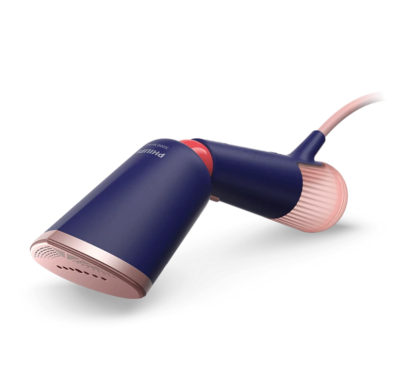 5000 series Handheld Steamer, 1300W,24 g/min continous steam,0.2 L removable water tank,Eco and Max settings,pointed tip,2-in-1 GlovePouch for travel ,StyleMat for safe steaming ,Active heated steam plate protects clothes 0.2 L 1300 W STH5030/20 Blue 3