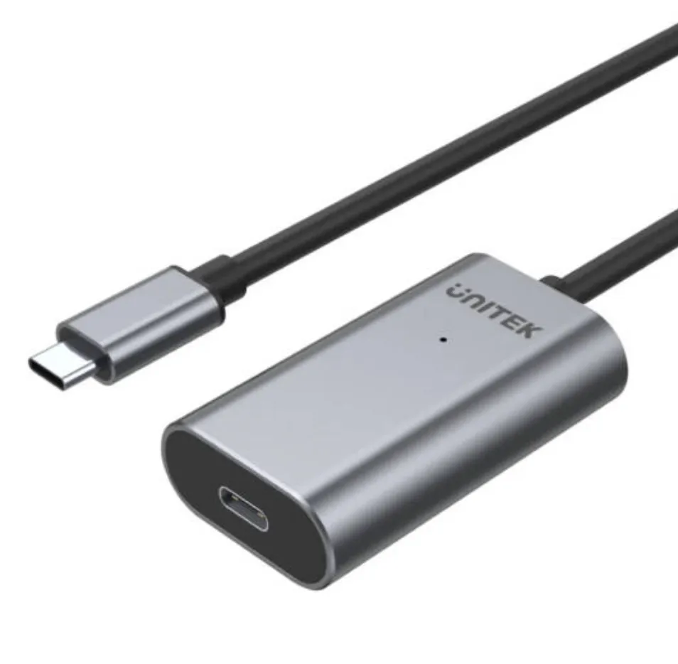 5M, USB-C 5Gbps Male to USB-C Female Active Extension Cable, Black Color U305A