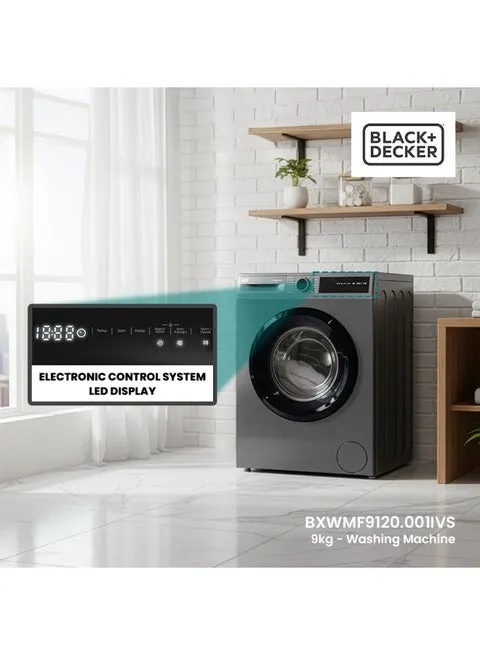 9kg Front Load Washing Machine, Inverter Motor, 1200 RPM, 15 Programs, LED Display, Child Lock 9 kg 2200 W BXWMF9120.001IVS Dark Grey 4