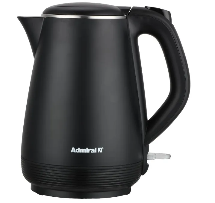 Admiral Electric Kettle 1L, With Open Lid Opening Function, Double Layered, Boil Dry Protection, Black, 1 Year Warranty, ADKT170GSS3.