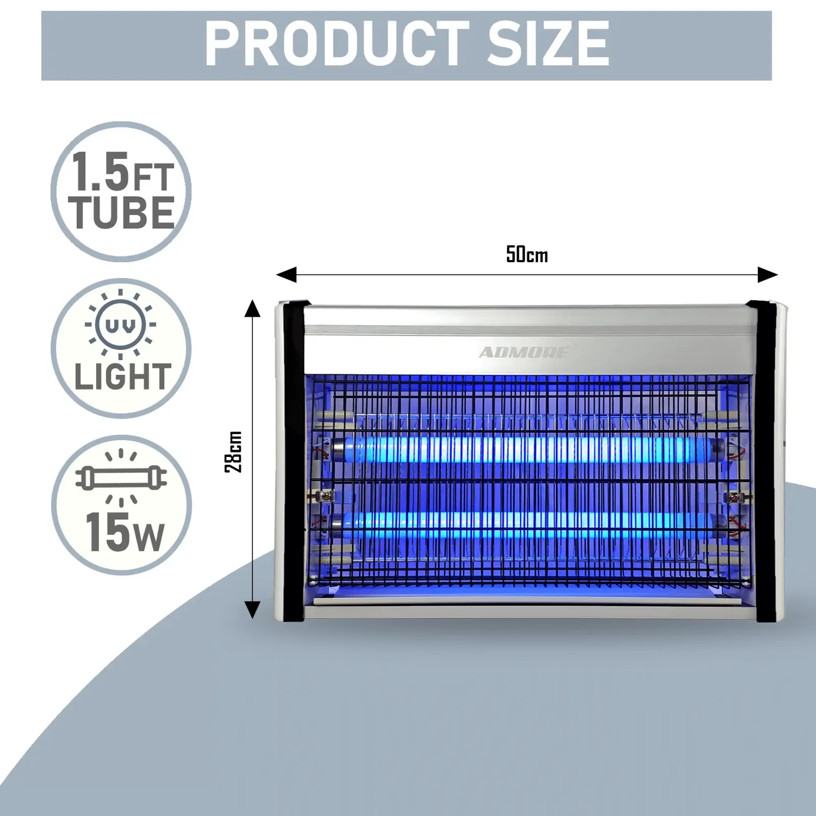 Admore 50cm Insect Killer A-IK50 – 30W UV Fly Zapper, Electric Mosquito Killer, Indoor Bug Control, Chemical-Free Pest Control