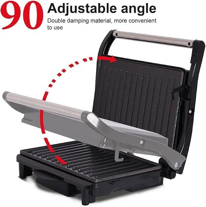 Afra 2 Slice Sandwich Maker AF-7520PMSS – 750W Non-Stick Grill & Panini Maker, Stainless Steel Body, Oil Tray, Adjustable Temperature Control