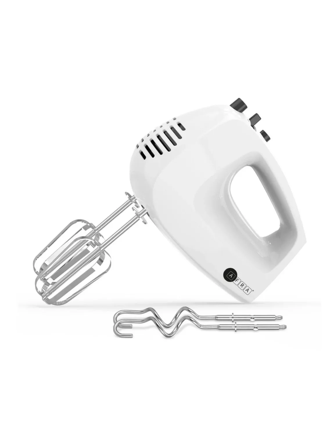 Afra 250W Hand Mixer AF-250HMWT – 5 Speed Settings, Turbo Function, Stainless Steel Beaters & Dough Hooks, Electric Kitchen Mixer