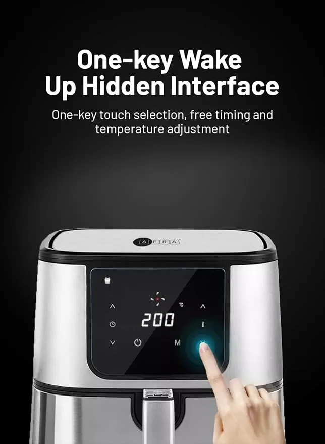Afra Digital 5.5L Air Fryer AF-5518AFSS – 1600-1800W, Oil-Free Cooking, Adjustable Temperature & Timer, Rapid Air Circulation, Non-Stick Basket 2