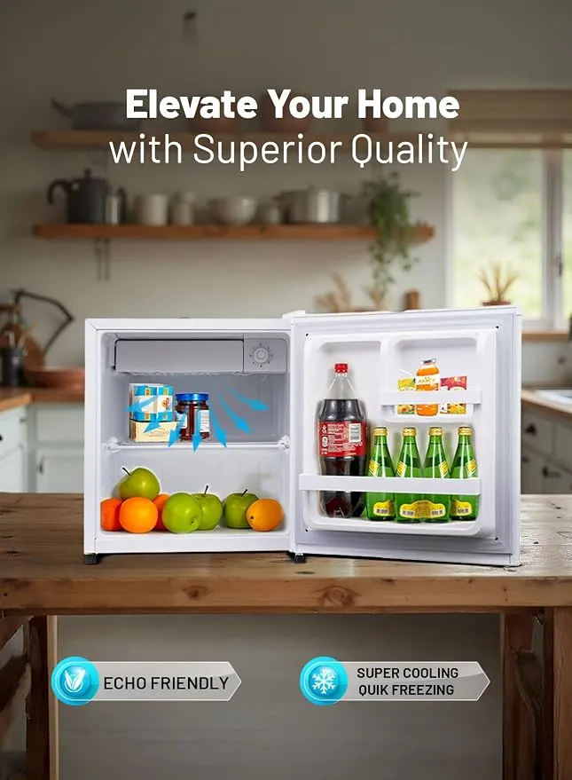 Afra Mini Bar Refrigerator 60L Single Door with Chilling Compartment, Compact Design, Mechanical Temperature Control, Reversible Door, Adjustable Legs, White – AF-4600SDWH 3