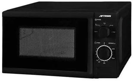 Aftron 20L Microwave Oven AFMW205MNB – Black, 700W Solo Microwave, Mechanical Control, 5 Power Levels, Defrost Function, Cooking Timer