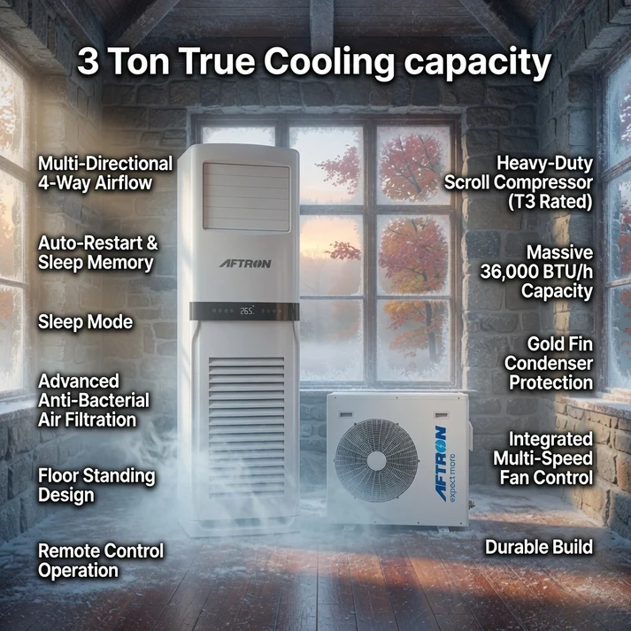 Aftron 3Ton Floor Standing Air Conditioner - AFFSAC3616RC