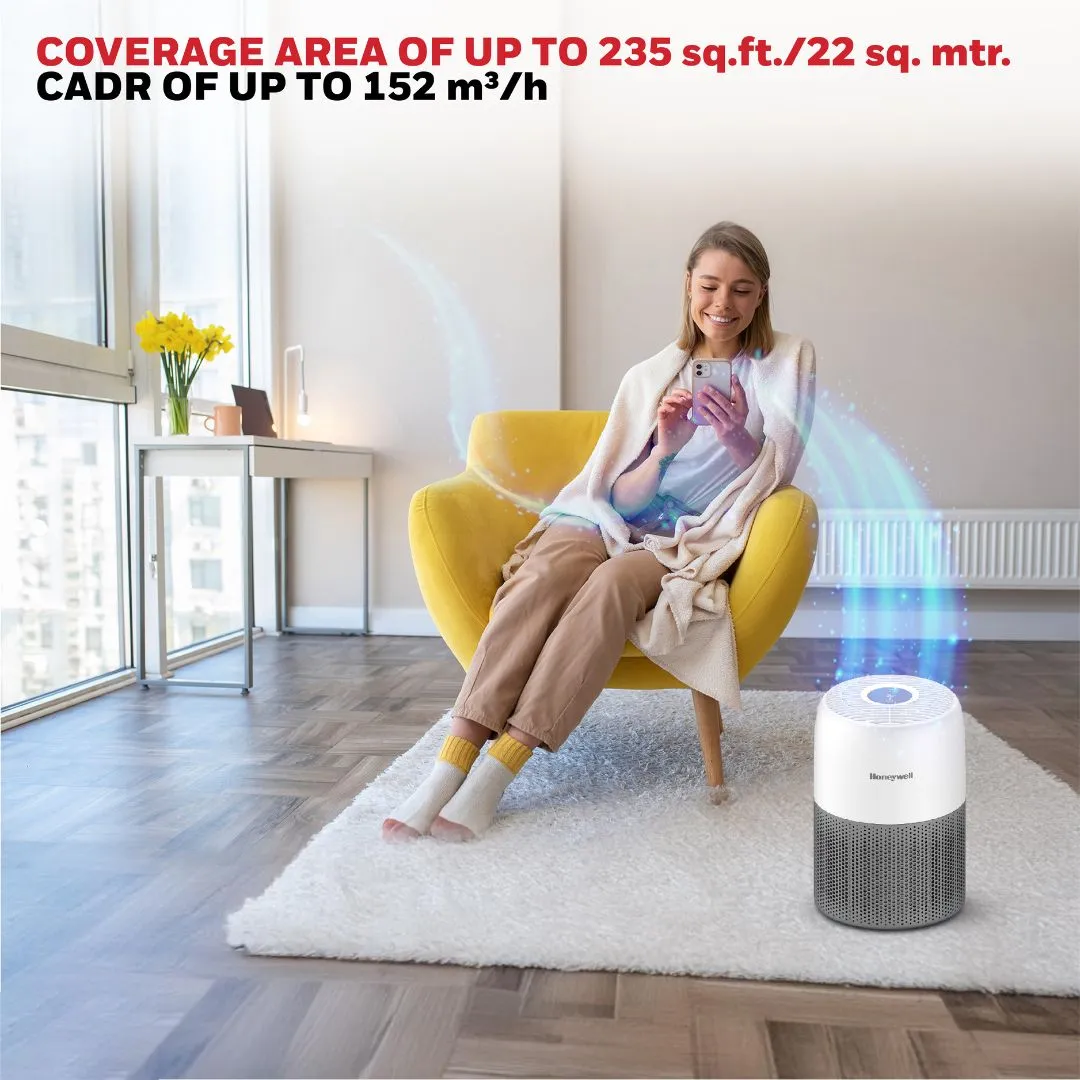 Air Purifier for Home & Office, 3-in-1 filter - Pre-Filter, H13 HEPA Filter, Activated Carbon Filter, Removes 99.99% Pollutants, Allergens, Pet Danger, Smoke, Dust & Pollens - Air touch V1 HC000026/AP/V1/UK Air Touch V1 White