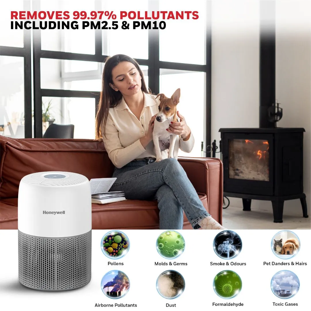Air Purifier for Home & Office, 3-in-1 filter - Pre-Filter, H13 HEPA Filter, Activated Carbon Filter, Removes 99.99% Pollutants, Allergens, Pet Danger, Smoke, Dust & Pollens - Air touch V1 HC000026/AP/V1/UK Air Touch V1 White 4