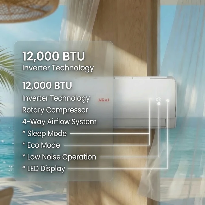 Akai 1 Ton Inverter Split Air Conditioner, ASA-12TOI 3