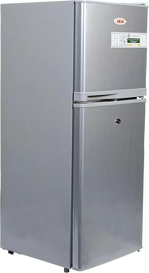 Akai 175L Double Door Top Mount Refrigerator with Freezer Compartment, Toughened Glass Shelves, Multi Air Flow Cooling, Retractable Shelves, Silver – RFMA178HS6 4