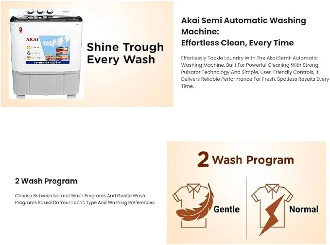 Akai 6KG Twin Tub Washing Machine – White – WMMA-XTT62W 3