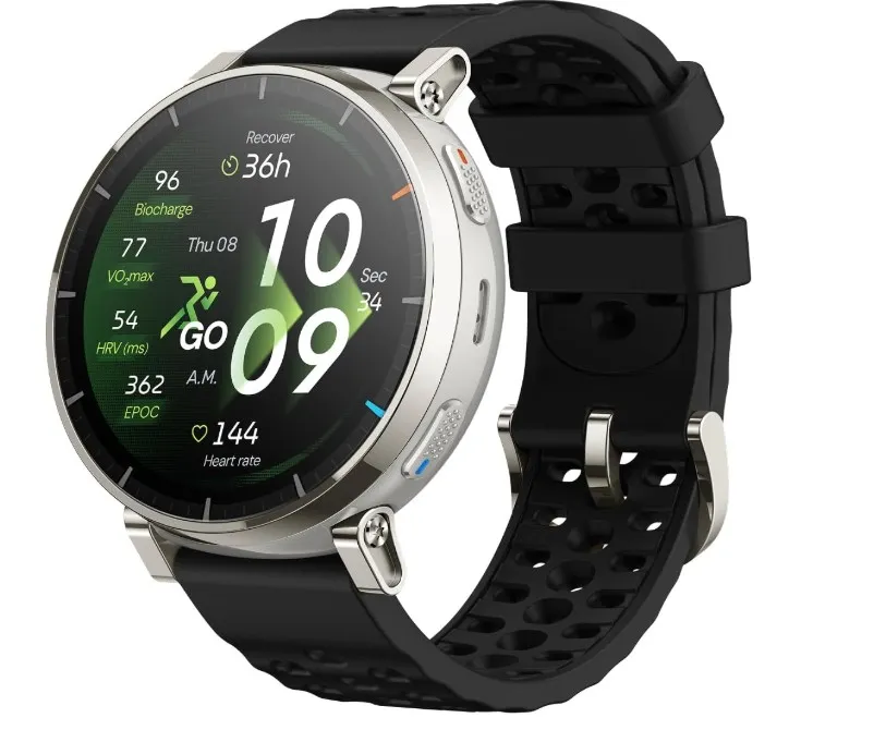 Amazfit Active 3 Premium GPS Running Smart Watch, 1.32" AMOLED Sapphire Display, 12-Day Battery, 4GB Storage, Offline Maps, 170+ Workout Modes, 5 ATM, Heart Rate & Fitness Tracker for Android & iPhone