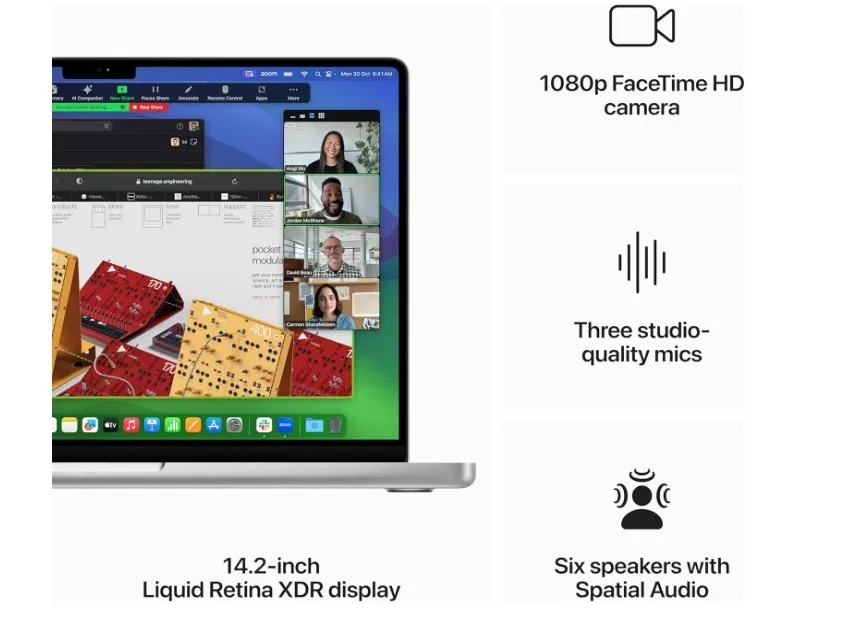 Apple 2023 MacBook Pro (14-inch, Apple M3 chip with 8‑core CPU and 10‑core GPU, 8GB Unified Memory, 1TB) - Silver; Arabic/English 4