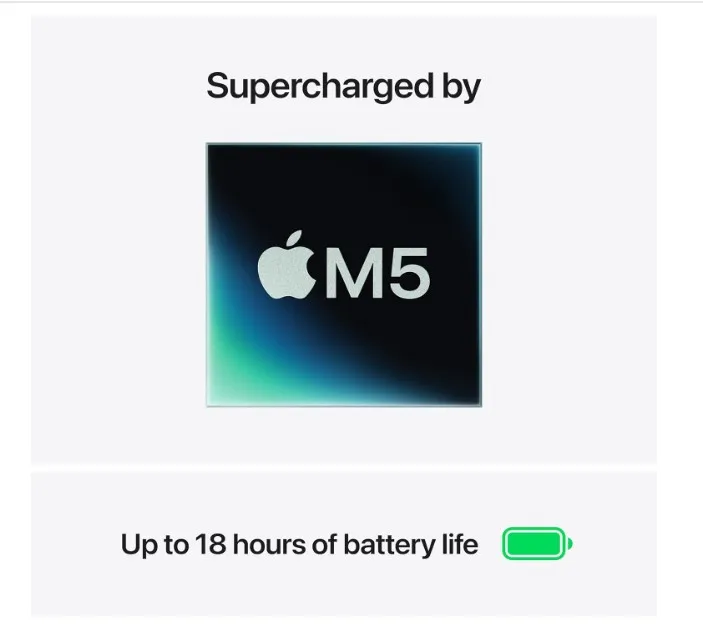 Apple 2026 MacBook Air 13-inch Laptop with M5 chip: AI and Apple Intelligence, 13.6-inch Liquid Retina Display, 16GB Unified Memory, 512GB SSD Storage, 12MP Center Stage Camera; ;English