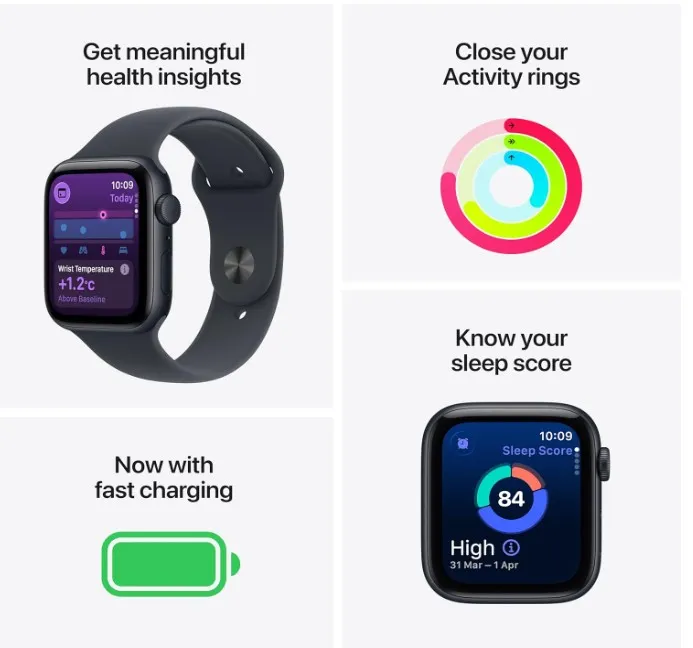 Apple Watch SE (GPS) 40mm – Midnight Aluminum Case with Midnight Sport Band (S/M) 2