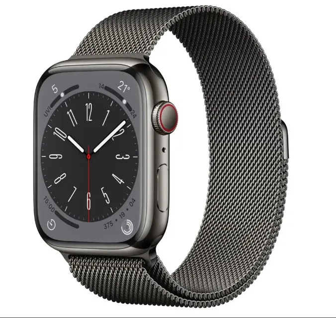 Apple Watch Series 8 GPS + Cellular 41mm Graphite Stainless Steel Case with Graphite Milanese Loop