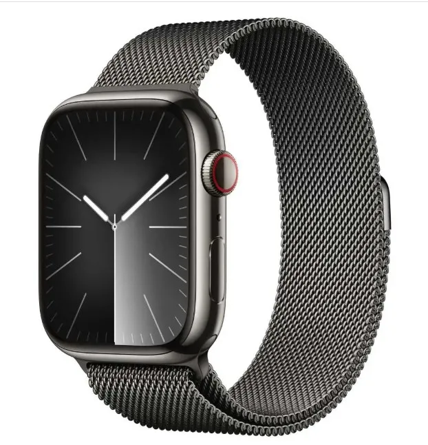 Apple Watch Series 9 GPS + Cellular 41mm Graphite Stainless Steel Case with Graphite Milanese Loop – Middle East Version