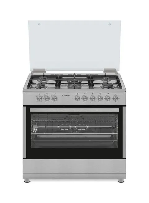 Ariston 90×60 cm Freestanding Gas Cooker with Gas Oven AM9GC6KCXMEA (Silver)