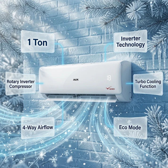 AUX 1 Ton Inverter Split Air Conditioner - ATW12A2DI-1AE 3