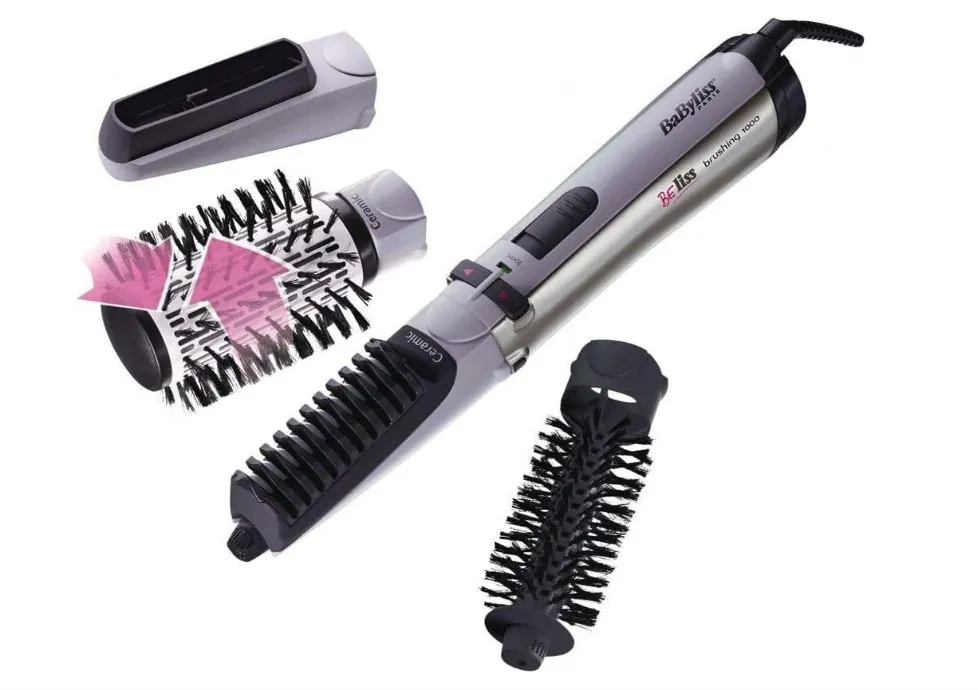 Babyliss 2735 E Hair Styler Rotating Brush with 4 attachments and bag 1000 watt Ionic