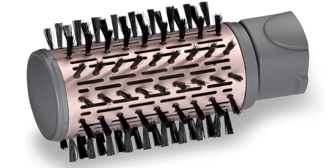 BaByliss 4 in 1 Rotating Air Styler Brush | Potent 1000W Styler For Ultra-Fast Drying | Salon Finish with Interchangeable Attachments For Hair Volumizing, Smoothing & Straightening | AS960SDE (Purple)