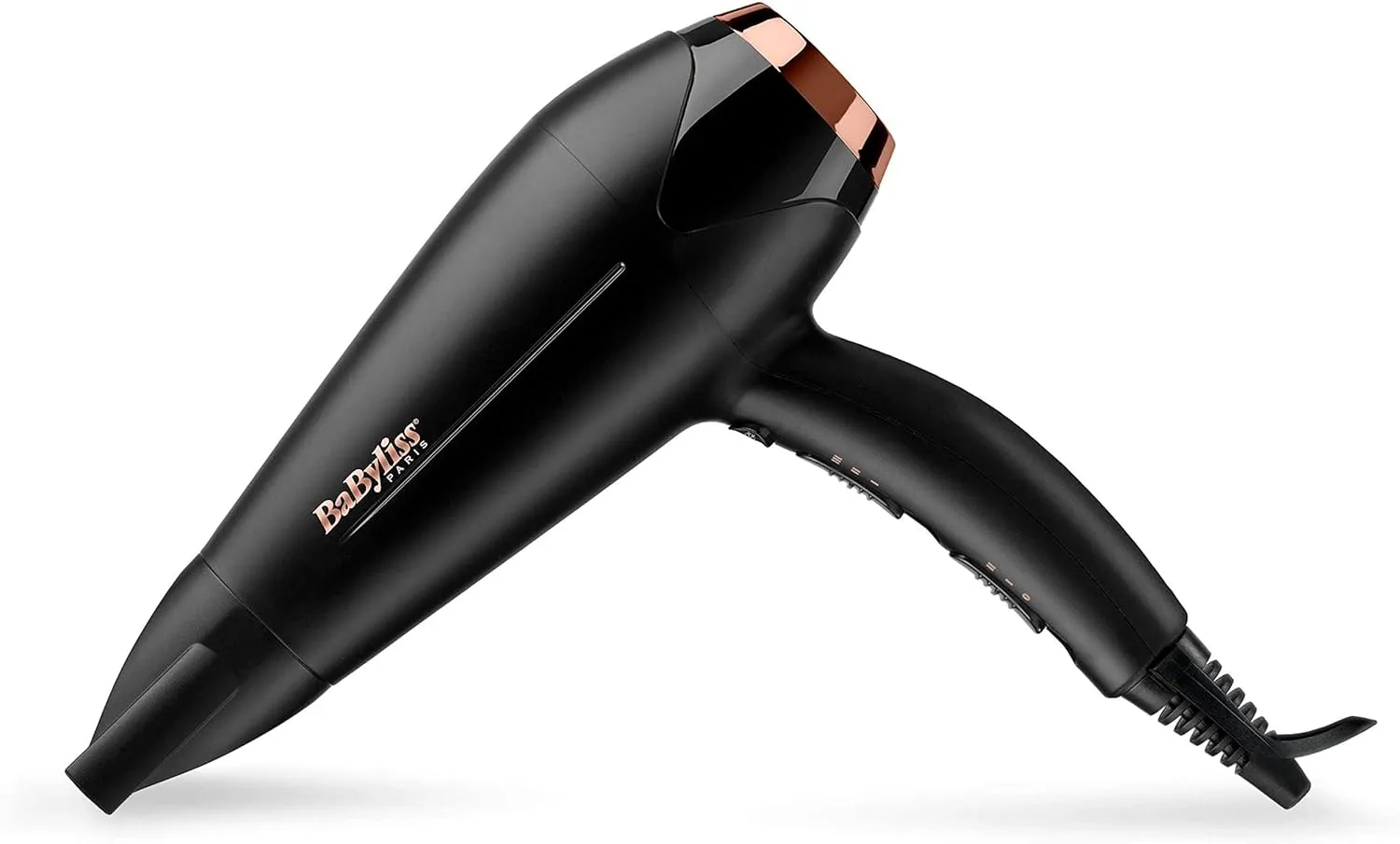 BaByliss DC Motor Hair Dryer, 2200W 3 Heat & 2 Speed Settings With Cool Shot Button, Ionic Technology For Frizz Free Hair, Comfortable Lightweight Black Design With Diffuser, D5709DSDE (Black) 4