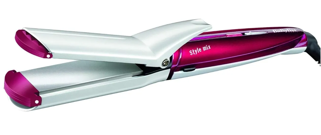 BaByliss Multi Styler 10-In-1 Hair Styler | 6 Style Settings For Perfect Hair Style | With Curling/ Straightening/ Crimping/ Waver/ Spiral Plates & Hair Pins | Shock & Break Proof | MS22SDE (Purple)